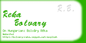 reka bolvary business card